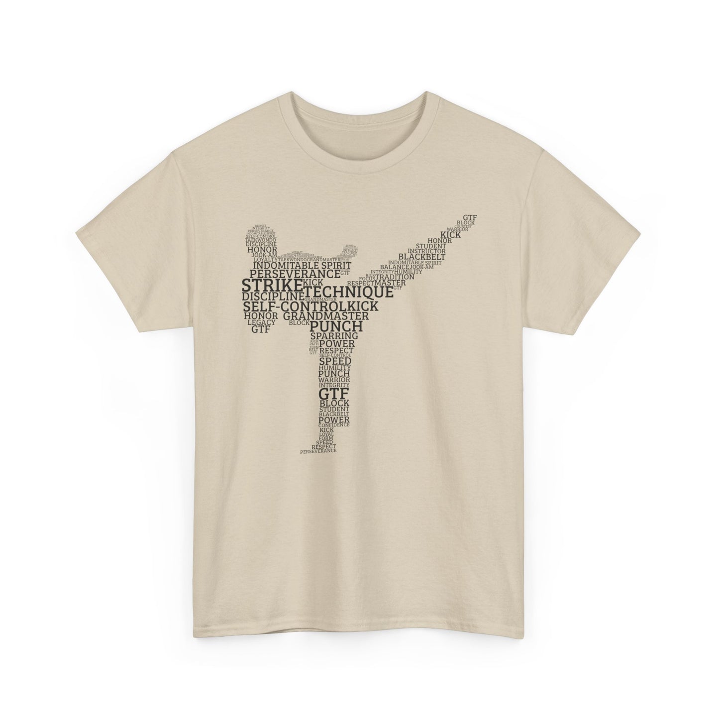 Taekwondo Typography Fighter Tee – Built from the Words That Define the Art