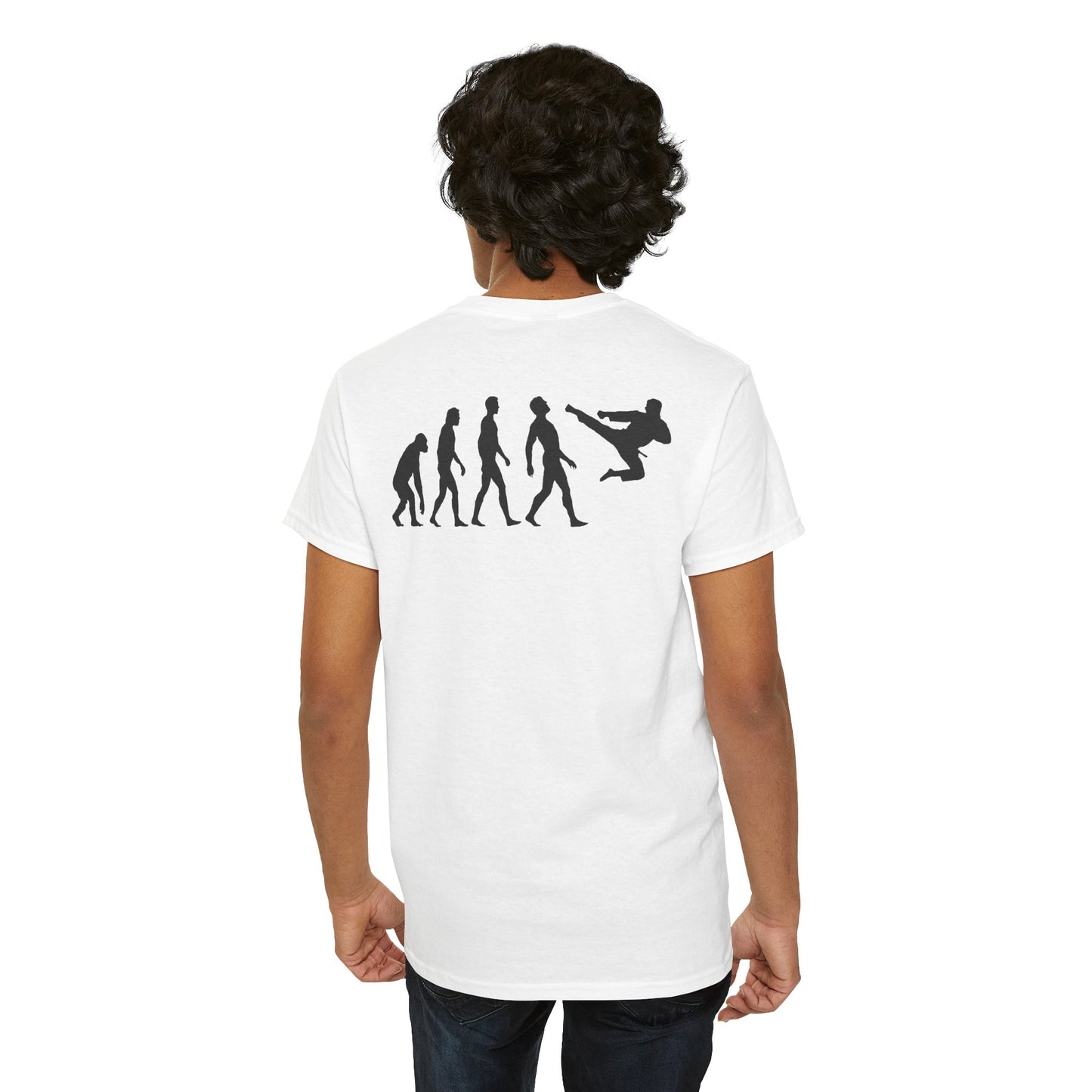 Evolution of Martial Arts Unisex Heavy Cotton Tee (Back Print)