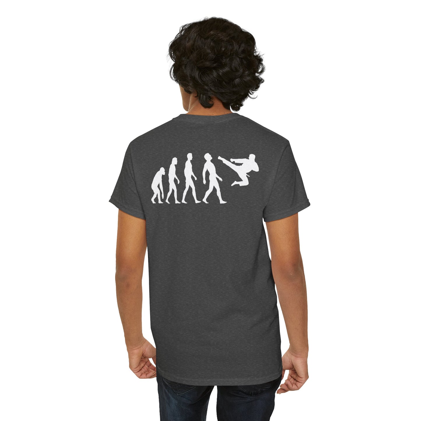 Evolution of Martial Arts Unisex Heavy Cotton Tee (Back Print)