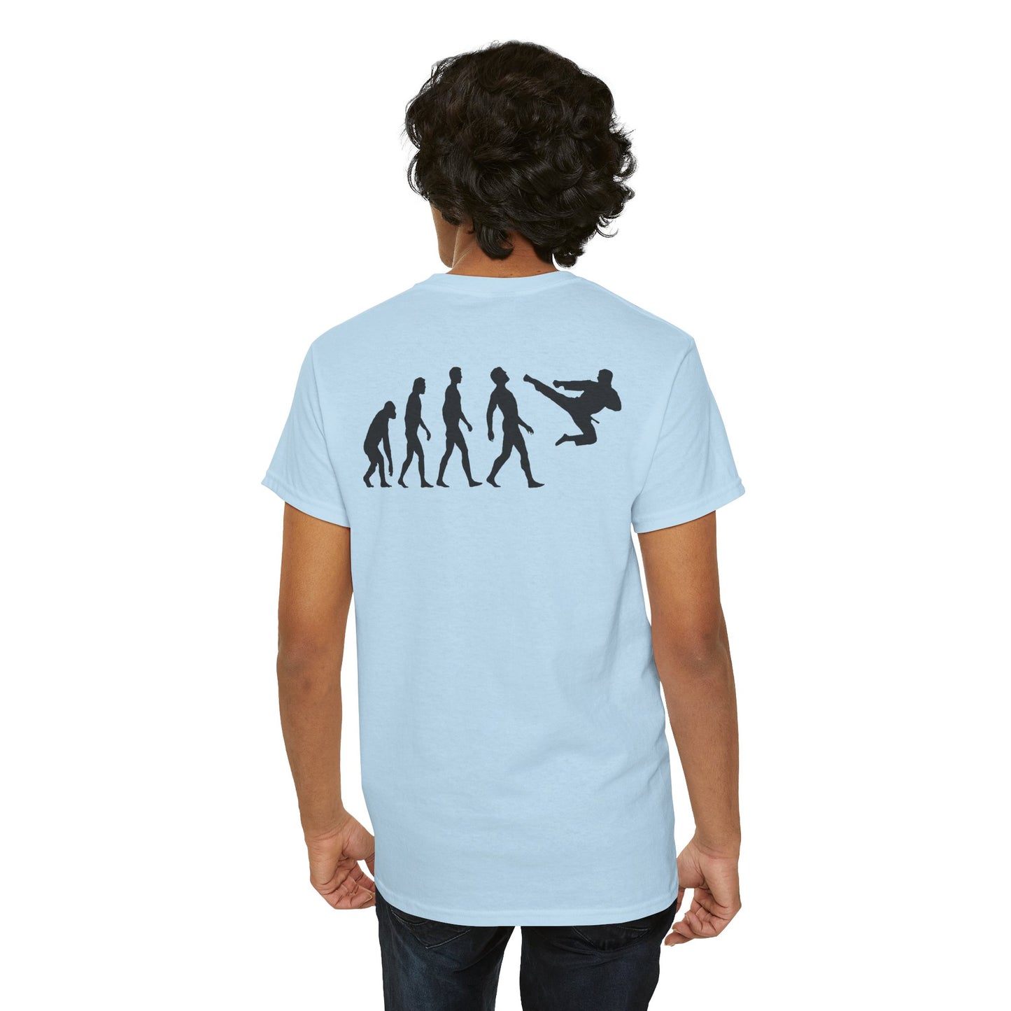 Evolution of Martial Arts Unisex Heavy Cotton Tee (Back Print)