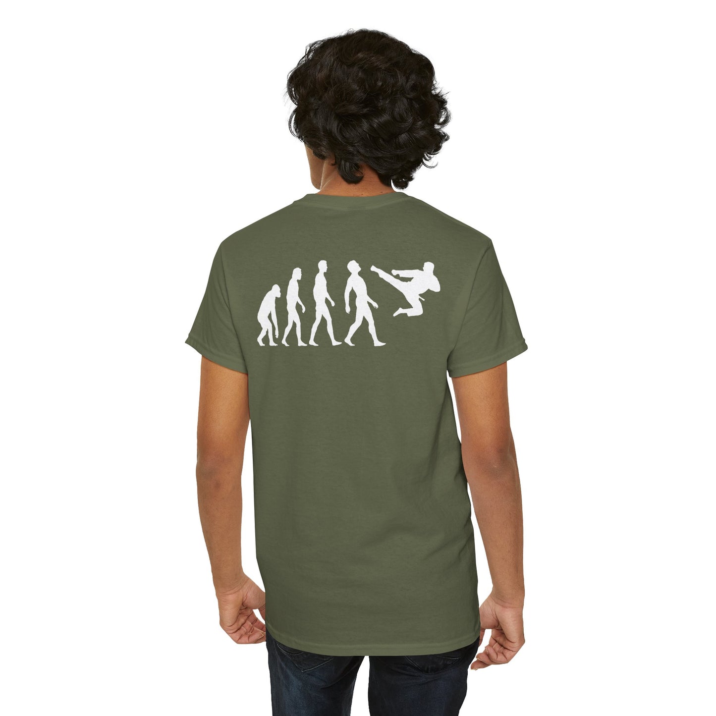 Evolution of Martial Arts Unisex Heavy Cotton Tee (Back Print)