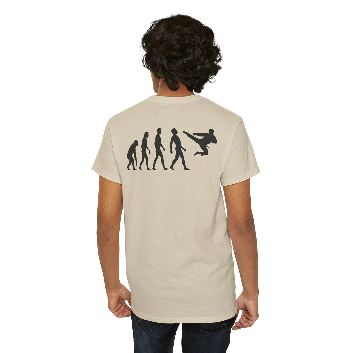 Evolution of Martial Arts Unisex Heavy Cotton Tee (Back Print)