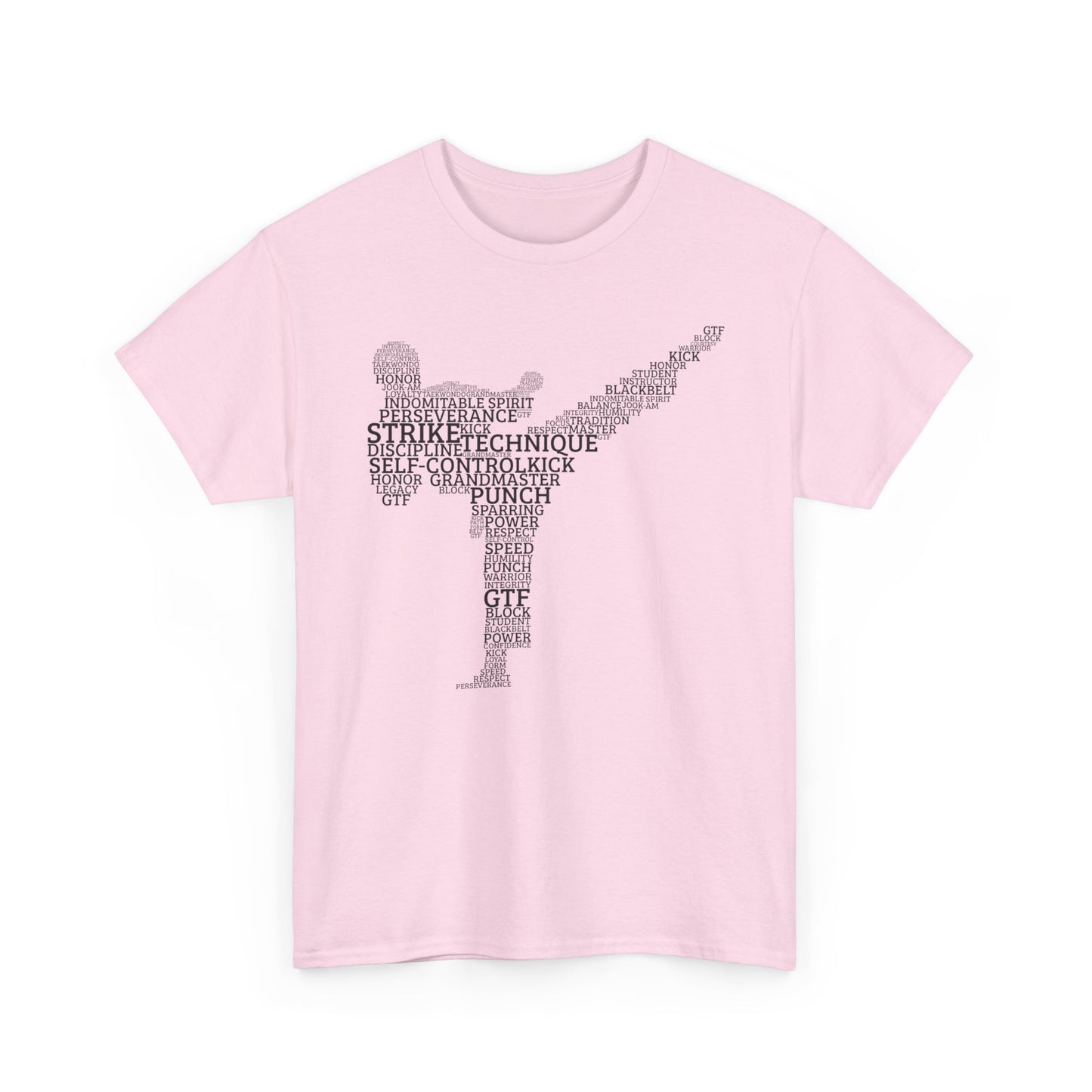 Taekwondo Typography Fighter Tee – Built from the Words That Define the Art