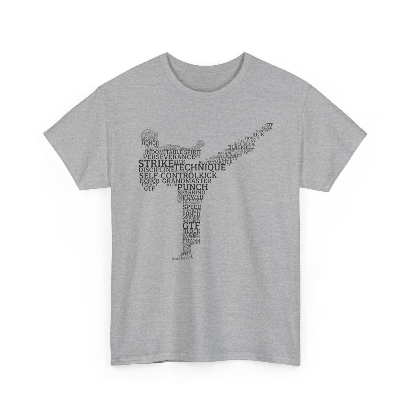 Taekwondo Typography Fighter Tee – Built from the Words That Define the Art