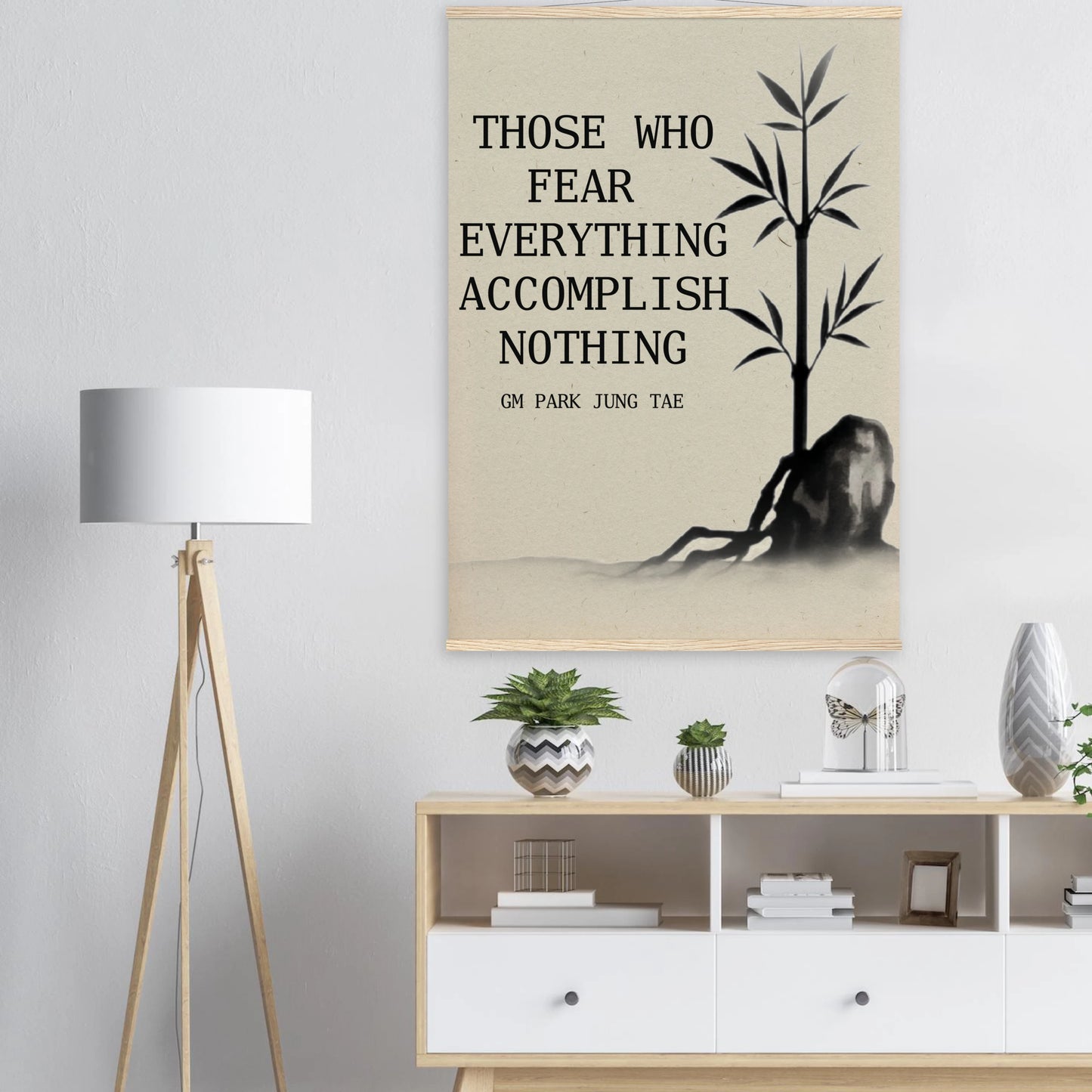GM Park Hanging Poster — "Those Who Fear Everything Accomplish Nothing"